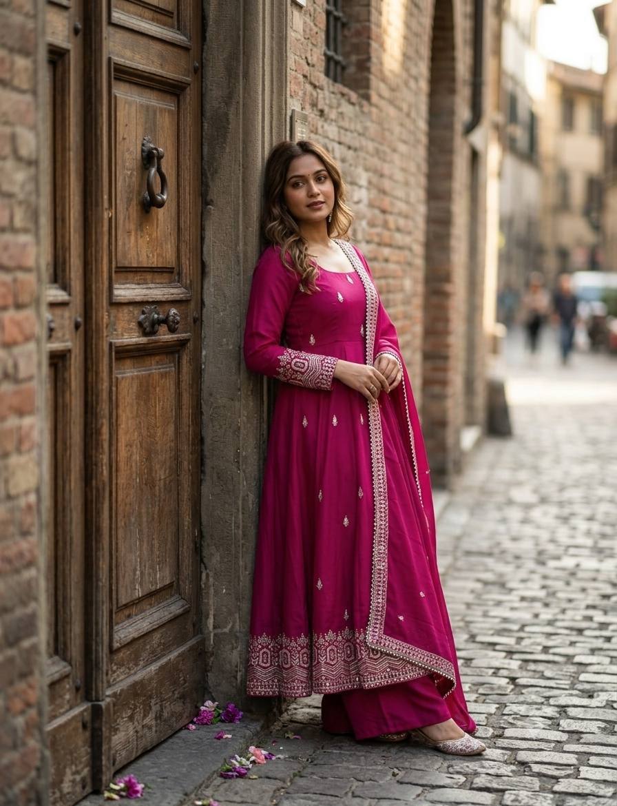 *WW*PS-:1274*FEMORA Is Launching New Design Trending Cinon Silk*Gwon&Pent&dupatta*Reddy To Wear Look & Designe*