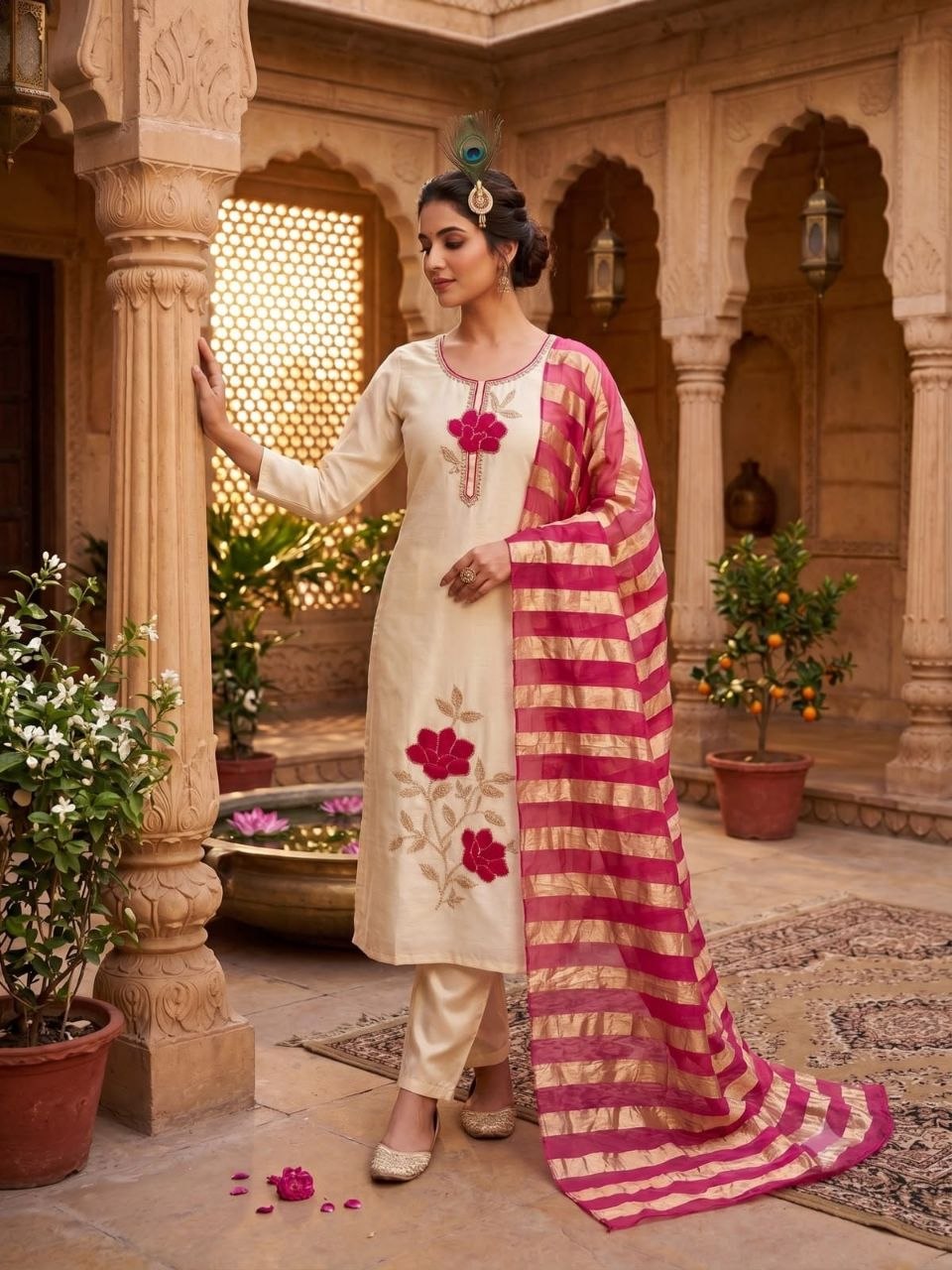 *Design No : KR-429*FEMORA Is Launching New Designers Kurti Pent Dupatta Set