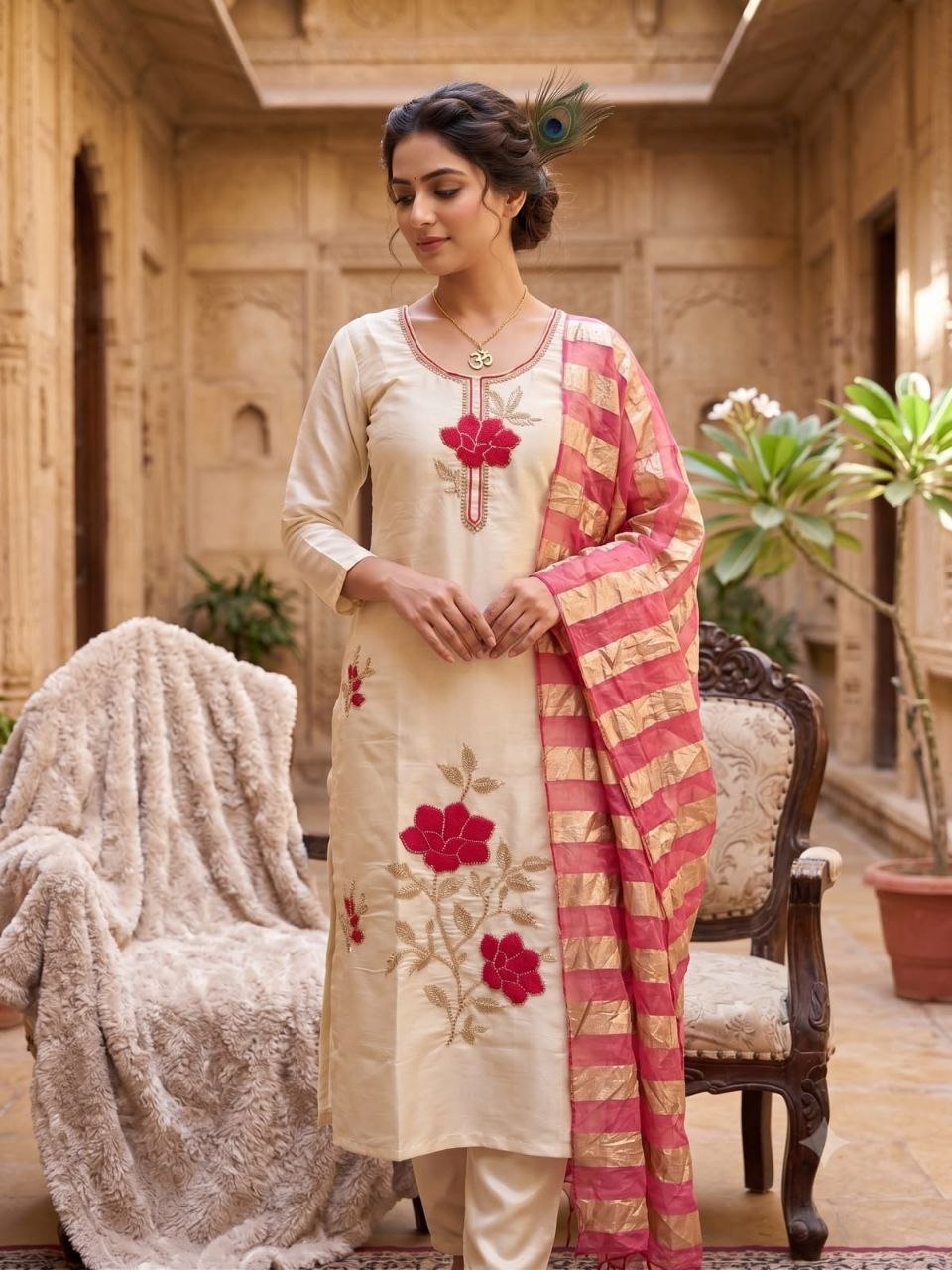*Design No : KR-429*FEMORA Is Launching New Designers Kurti Pent Dupatta Set