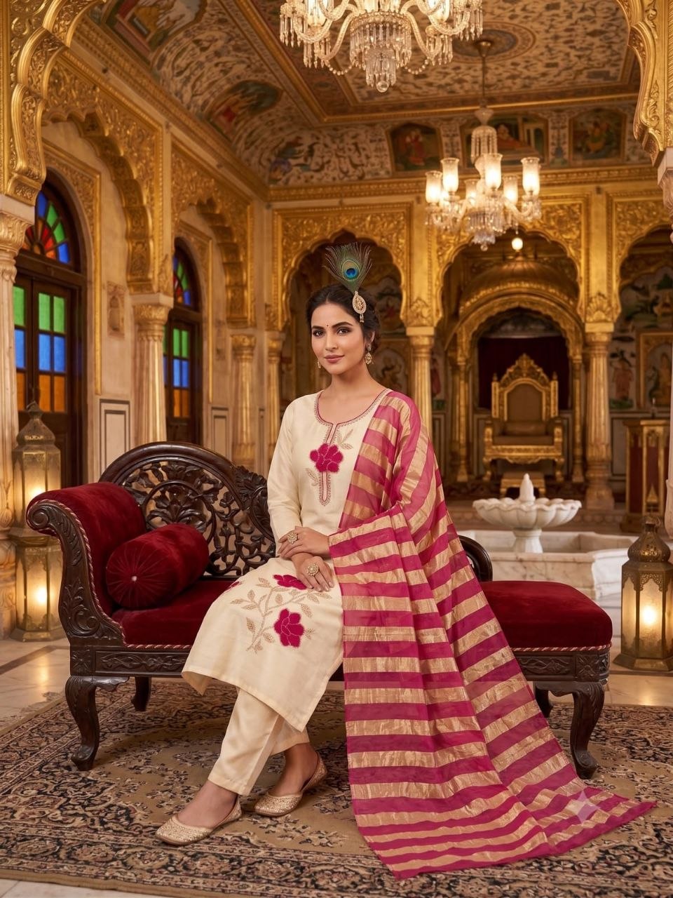 *Design No : KR-429*FEMORA Is Launching New Designers Kurti Pent Dupatta Set