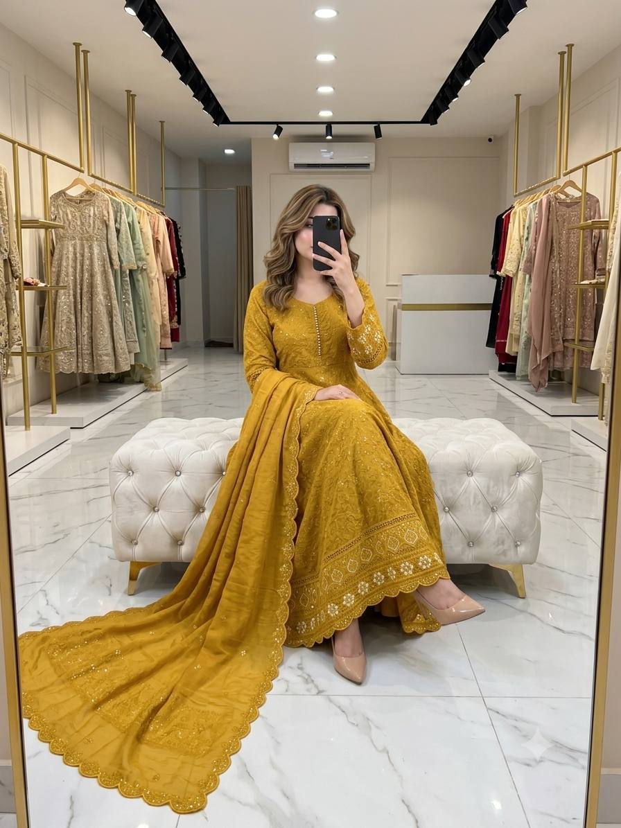 *Launching New Design Trending blooming Georgette *Gown & Pent & dupatta*WW*PS-:810*