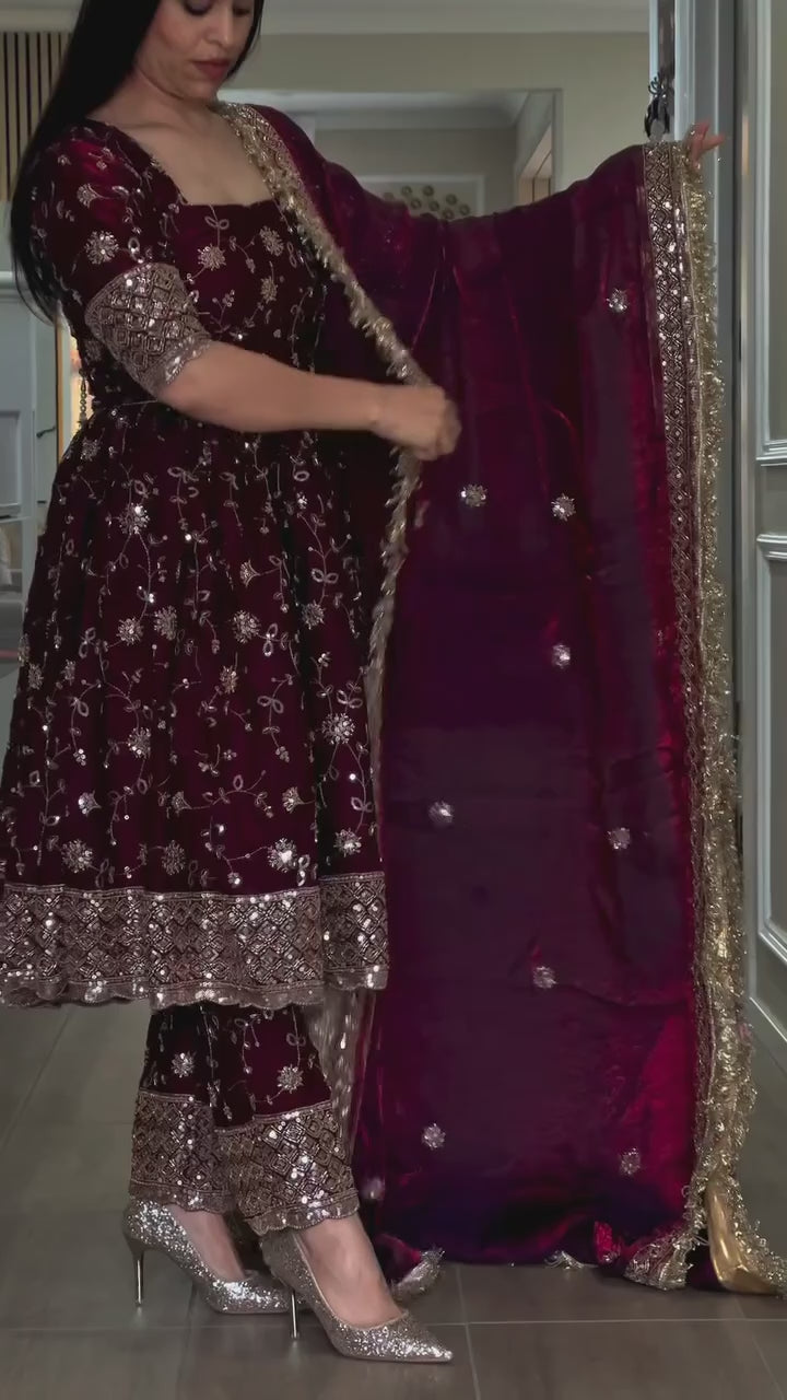 *(MF-507)*❤️💥*Launching New Designer Party Wear Look Top Gown ,Pant and Dupatta*👌❤️