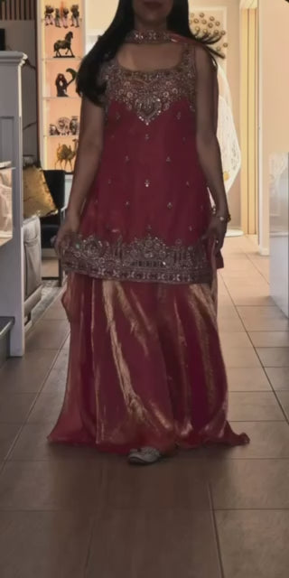 *(MF-489)*💥 *Presenting New Premium Quality With Embroidery Sequence Worked Top-Plazzo And Dupatta Set Fully Stitched Ready To Wear 🔥😍🥰*