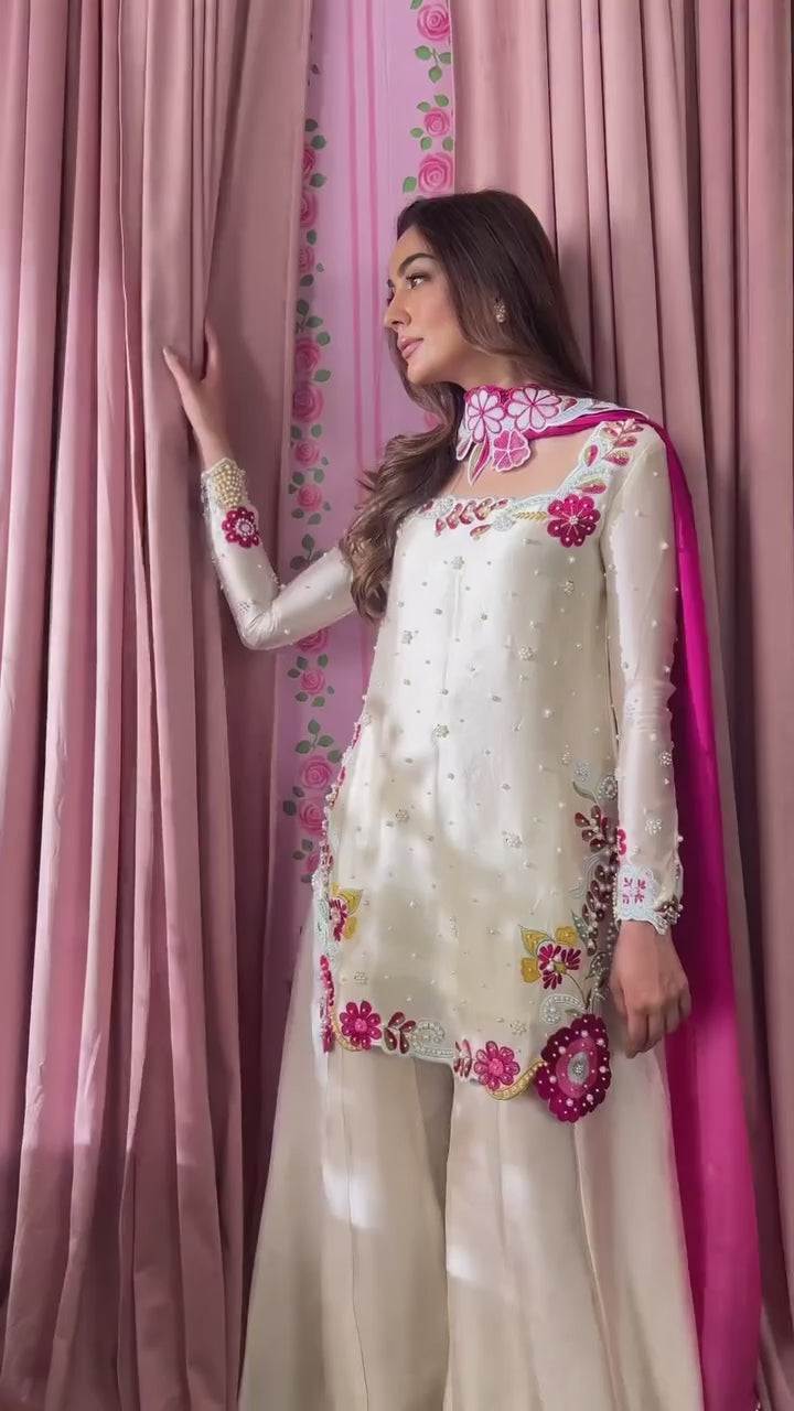 *(MF-525)*💥*Launching New Designer Party Wear Look Top , Sharara Plazzo and Dupatta*👌❤️